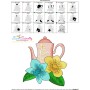 Teapot And Flowers-8 Embroidery Design Pattern-3