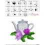 Teapot And Flowers-5 Embroidery Design Pattern-3
