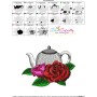 Teapot And Flowers-2 Embroidery Design Pattern-3