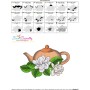 Teapot And Flowers-1 Embroidery Design Pattern-3