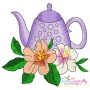 Teapot And Flowers Embroidery Design Bundle-5