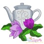 Teapot And Flowers Embroidery Design Bundle-6