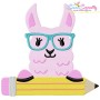 Llama Glasses Pencil Embroidery Design Pattern-1