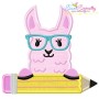 Llama Glasses Pencil Applique Design Pattern-1