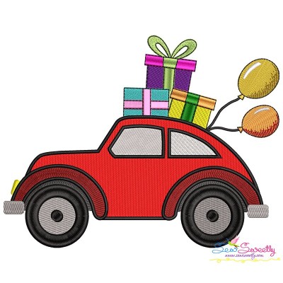 Birthday Gifts Car-1 Embroidery Design Pattern-1