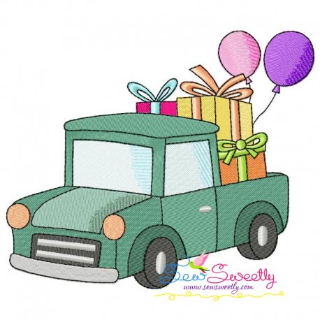 Birthday Gifts Car-2 Embroidery Design Pattern