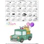 Birthday Gifts Car-2 Embroidery Design Pattern-3