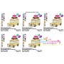 Birthday Cake Car Embroidery Design Pattern-2