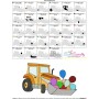 Birthday Balloons Bulldozer Embroidery Design Pattern-3