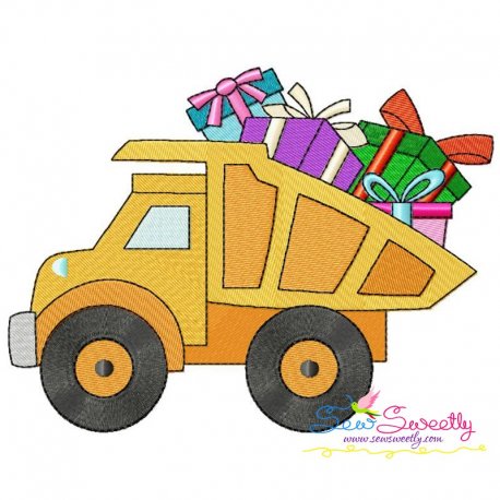Birthday Gifts Dump Truck Embroidery Design Pattern