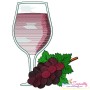 Grape Juice Glass Embroidery Design Pattern-1