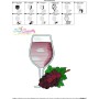 Grape Juice Glass Embroidery Design Pattern-3