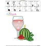 Watermelon Juice Glass Embroidery Design Pattern-3