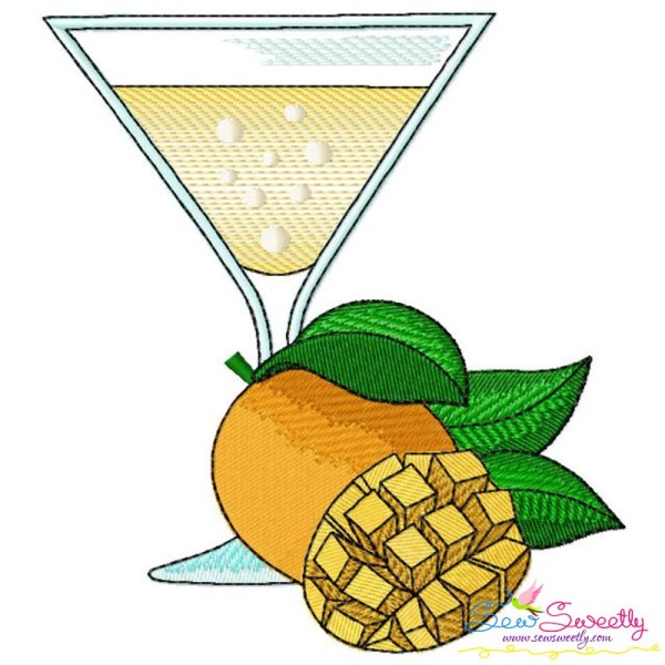 Mango Juice Glass Embroidery Design Pattern-1