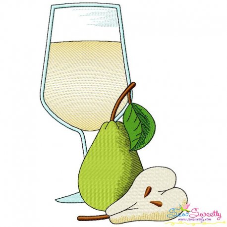 Pear Juice Glass Embroidery Design Pattern-1