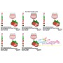 Strawberry Juice Glass Embroidery Design Pattern-2