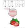 Strawberry Juice Glass Embroidery Design Pattern-3
