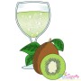 Kiwi Juice Glass Embroidery Design Pattern-1