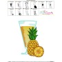 Pineapple Juice Glass Embroidery Design Pattern-3