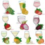 Fruit Juice Glasses Embroidery Design Bundle-1