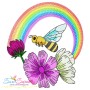 Bee Flowers And Rainbow Embroidery Design Bundle-8