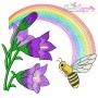 Bee Flowers And Rainbow Embroidery Design Bundle-11