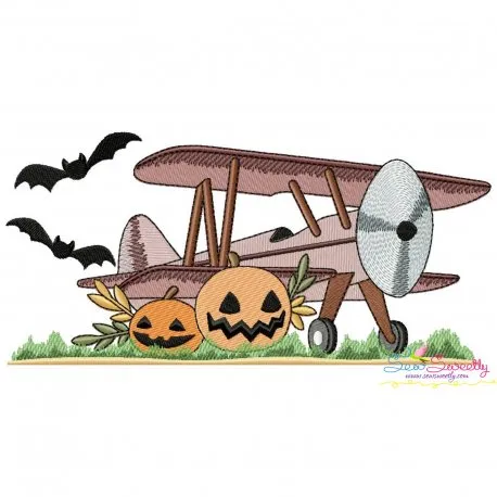 Halloween Aircraft-8 Embroidery Design Pattern