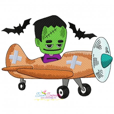 Halloween Aircraft-6 Embroidery Design Pattern-1