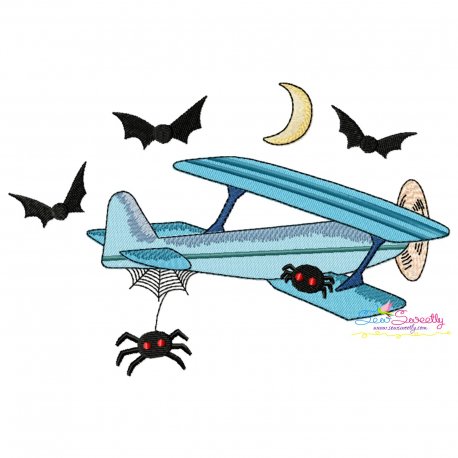 Halloween Aircraft-5 Embroidery Design Pattern