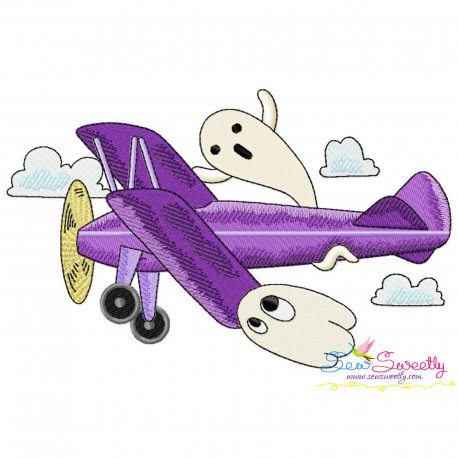 Halloween Aircraft-4 Embroidery Design Pattern-1