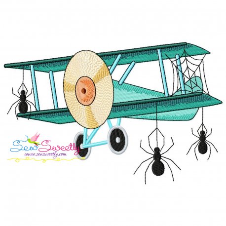 Halloween Aircraft-3 Embroidery Design Pattern-1