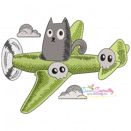 Halloween Aircraft-7 Embroidery Design Pattern-1