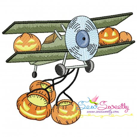 Halloween Aircraft-2 Embroidery Design Pattern