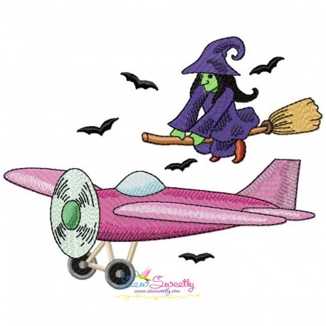 Halloween Aircraft-1 Embroidery Design Pattern-1