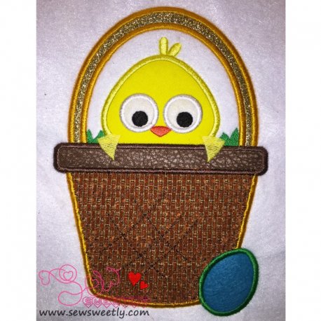 Chick In Basket Applique Design- 1