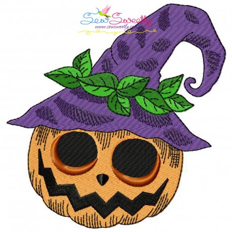 Halloween Pumpkin Hat Embroidery Design Pattern-1