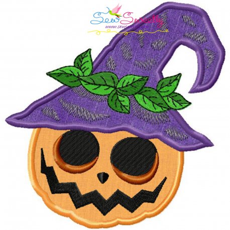 Halloween Pumpkin Hat Applique Design Pattern