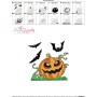 Halloween Pumpkin And Bats Embroidery Design Pattern-3