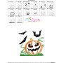 Halloween Pumpkin And Bats Applique Design Pattern-3
