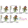 Halloween Pumpkin Scarecrow And Ghosts Embroidery Design Pattern-2