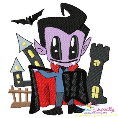 Halloween Dracula Embroidery Design Pattern-1