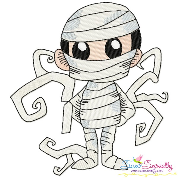 Halloween Mummy Embroidery Design Pattern-1