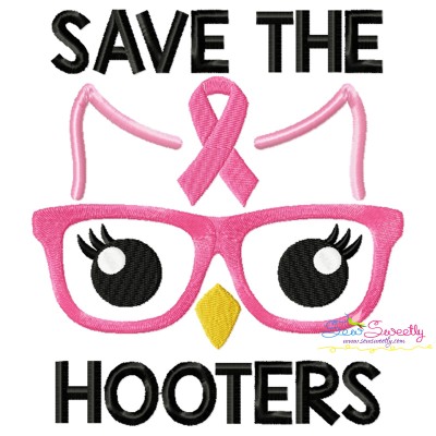 Save The Hooters Breast Cancer Awareness Embroidery Design Pattern-1