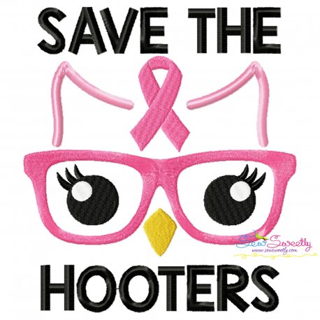 Save The Hooters Breast Cancer Awareness Embroidery Design Pattern