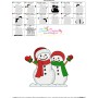 Christmas Snowman Couple Embroidery Design Pattern-3