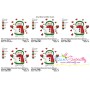 Christmas Snowman Hearts Embroidery Design Pattern-2
