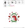Christmas Snowman Hearts Embroidery Design Pattern-3