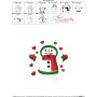 Christmas Snowman Hearts Applique Design Pattern-3