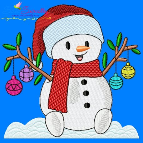 Christmas Snowman Ornaments Embroidery Design Pattern-1