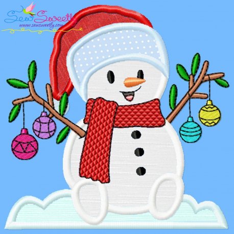 Christmas Snowman Ornaments Applique Design Pattern-1